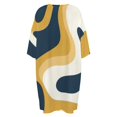 thumbnail image 5 of Abstract Mustard Navy Swirls Art Sleepshirts For Sleeping Travels Loose Sleepdress Pajama Dress Soft Nightdress Sleepwear, 5 of 7