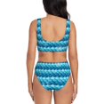 thumbnail image 3 of Honeii Pearlescent Scales Print Women’s Bikini Set,Two Piece Swimsuit Bathing Suits,Stylish High Elasticity Swimwear for Beach and Pool, 3 of 7