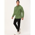 thumbnail image 3 of Unique Bargains Big & Tall Men's Fleece Drawstring Hooded Sweatshirt Zip Pullover, 3 of 5
