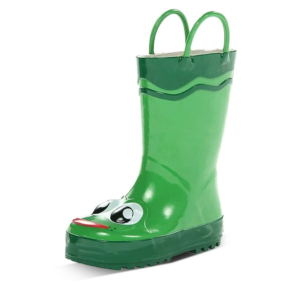 Western Chief Bottes de Pluie Imperméables pour Garçons avec Poignées Faciles à Enfiler - Fritz la Grenouille, 11 m US Petit Enfant