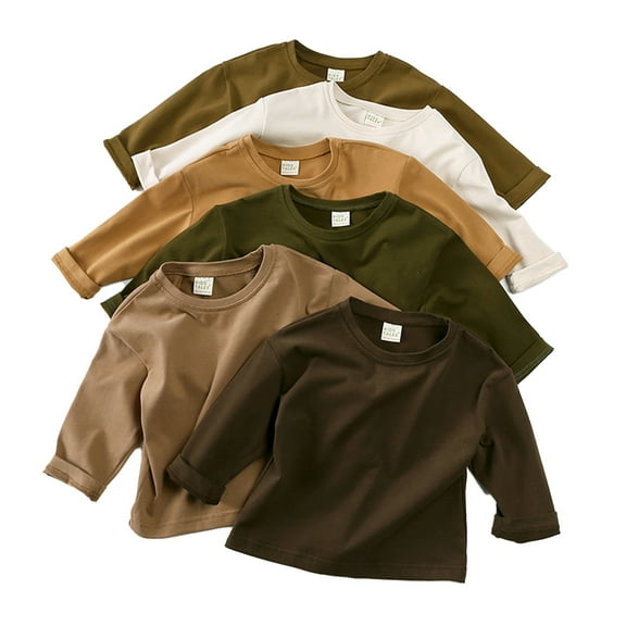 Godderr 9M-7Y Baby Boys Girls Crewneck T-Shirt Sweatshirt for Newborn Kids Toddler Long Sleeve T-Shirt Autumn Pullover Tops