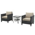 thumbnail image 3 of Ovios 3 Pieces Outdoor Patio Furniture All-Weather Bistro Set with Coffee Table and Wicker Chairs for Garden Balcony Backyard Yard, 3 of 7