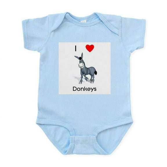 CafePress - I Love Donkeys Infant Bodysuit - Baby Light Bodysuit, Size Newborn - 24 Months