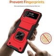 thumbnail image 5 of Elegant Choise Phone Case for Samsung Galaxy Z Flip 4 5G Shockproof Heavy Duty Protective Cover with Ring Stand, Red, 5 of 12