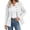 White, variant on Plus Size Blazer for Women Long Sleeve Button down Suit Jacket Solid Color Trendy Blouses Winter Workout Tops