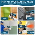 thumbnail image 7 of Fixdono 800W HVLP Paint Sprayer for Smooth, Even Coverage, Beginner-Friendly Electric Spray Gun with 1400ml Tank, 5 Copper Nozzles & 3 Patterns for Furniture, Cabinets, Fence & Walls, House Painting, 7 of 7
