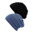 thumbnail image 1 of Bonnet Tricoté pour Femmes (2 PACK), Noir/denim Foncé, 1 of 1