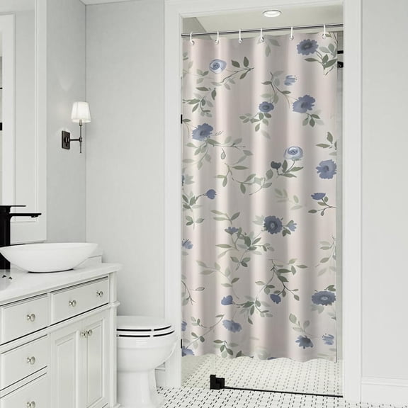 Pioneer Flower Floral Print Pattern Shower Curtain 36"x72" ,Bathroom Decorative Shower Curtains Set with 12 Hooks,Modern Waterproof Washable Shower Curtain