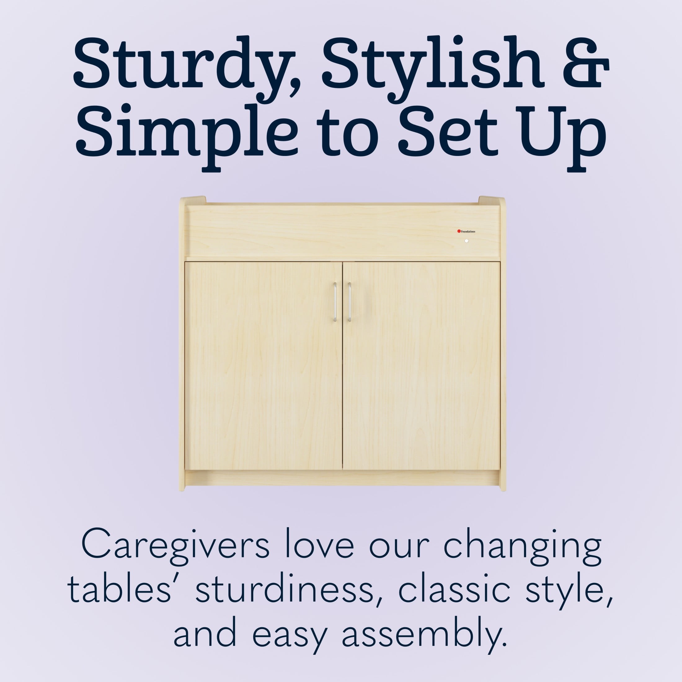 Foundations SafeSwing Changing Table, Built-In Storage, Soft-Close Hinges, Natural
