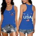 thumbnail image 5 of Sewkxo 4th of July Independence Day Tanks Top Women 250 Anniversary USA Patriotic Crew Neck American Flag Print Tank Top,Blue L, 5 of 5