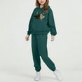thumbnail image 6 of ATOGUTA Outfit Sets for Girls Tracksuit Drop Shoulder Hoodie Sweatshirt and Sweatpants Joggers Set with Pockets Size 2T-14, Green, 6 of 6