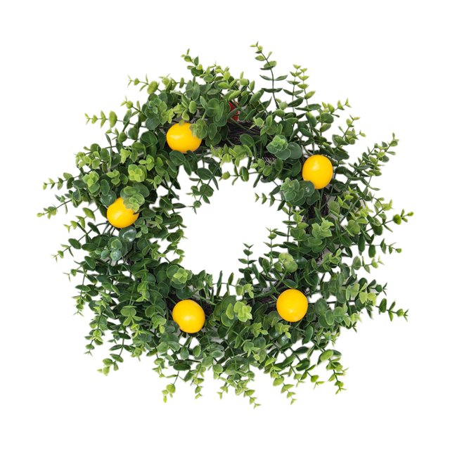 Guirnalda artificial de eucalipto y limón para decoración del hogar, planta verde realista para colgar en interiores y exteriores, resistente al agua y al sol.