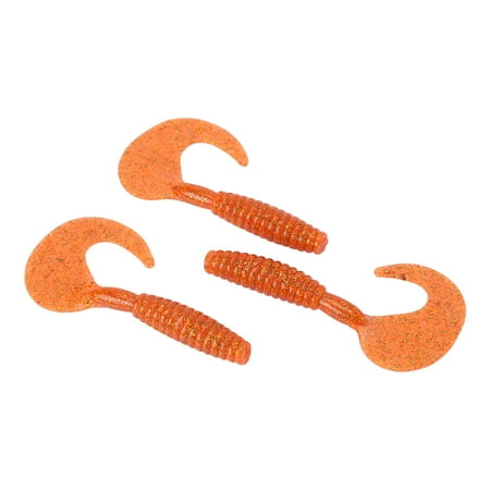 Sarapandan Sarapandan 3pcs Silicone Maggot Grub Saltwater Soft Bass Fishing Lures Bait Tackle (orange)