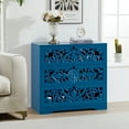 thumbnail image 5 of Wirrytor Blue 3 Drawer Dresser for bedroom, Modern Chest of Drawers with Handles, Accent Wood Storage Cabinet for Bedroom, Living Room and Kitchen, 5 of 8