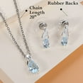 thumbnail image 5 of 925 Set of Sterling Silver Dangle Drop Earrings & Chain Pendant Necklace Birthday Jewelry Birthday Christmas Gifts for Women Costume November Birthstone Jewelry Sets for Women Size 20'', 5 of 10