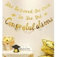 thumbnail image 3 of Graduation Banner Party Banners, "She Believed She Could So She Did", Gold, 19.6 ft, 3 of 4
