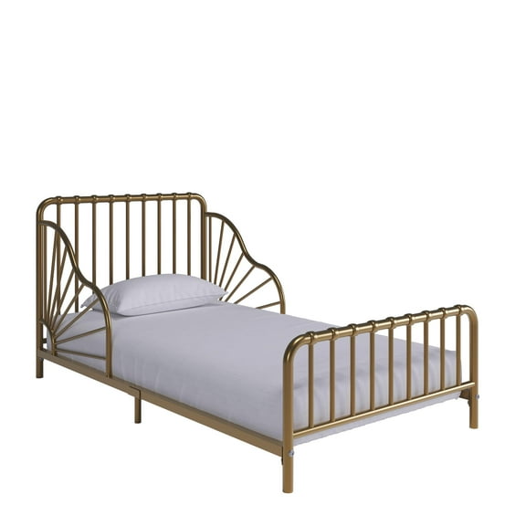 Little Seeds Quinn Whimsical Metal Toddler Bed, Gold