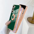 thumbnail image 5 of for Samsung Galaxy S23 Plus Case with 360° Rotation Magnetic Ring Kickstand Holder,Shiny Plating Gold Edge Soft Slim Shockproof +Screen Protector Protective Cover for Women Girls(Purple), 5 of 13