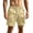 Khaki, variant on WIZUTIZ Men's Casual Shorts Solid Color Drawstring Button Elastic Waist Pocket Sports Bottoms Polyester Stretch Breathable for Running Hiking Daily Summer Wear Mens Fashion