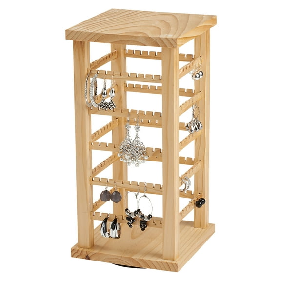 Earring Display - Wood Display Carousel - Rotating