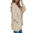 thumbnail image 3 of Auburet Women's Chunky Popcorn Cardigan Oversized Open Front Batwing Long Sleeve Fuzzy Knit Sweaters, 3 of 4