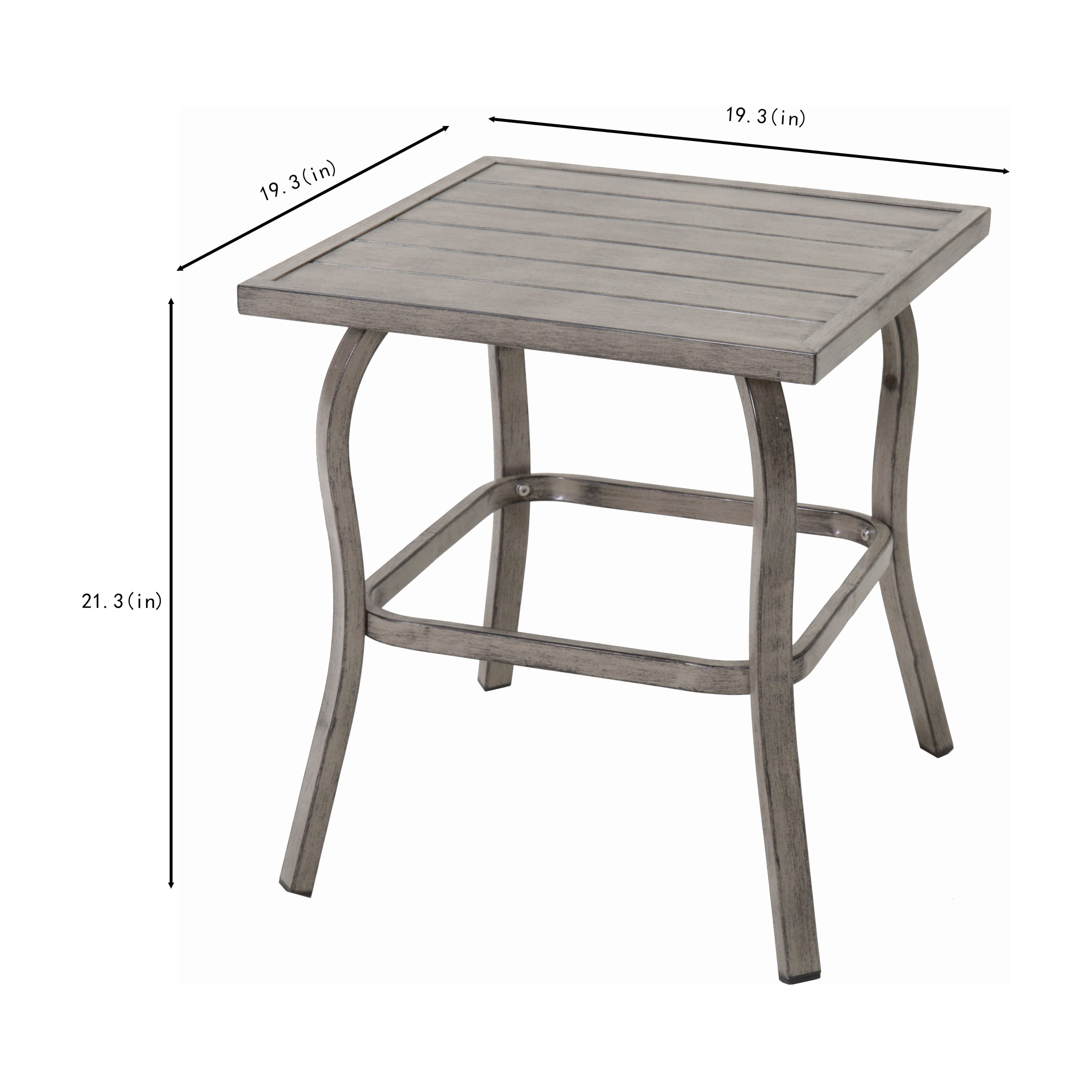 Outdoor Side Table, Sturdy Small Coffee End Table for Garden Patio Poolside, Grey