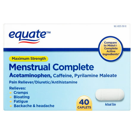 equate Force maximale menstruelles Caplets complète, 40 count
