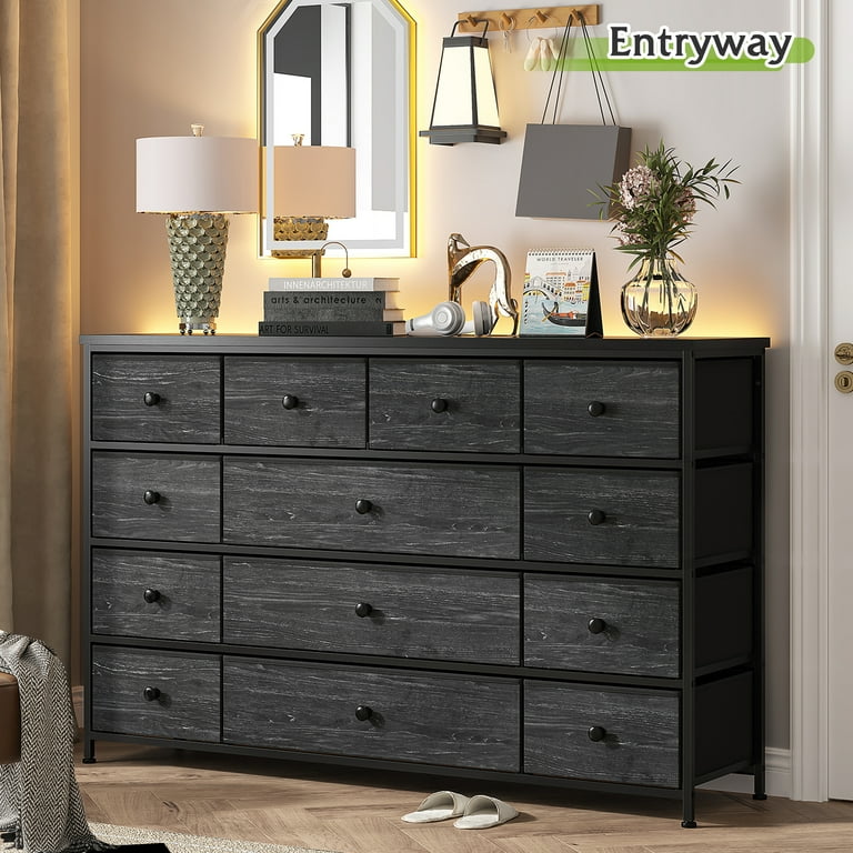 Raybee Black Dresser for Bedroom TV Stand Long Dresser with 13 Drawers Wide Dresser & Chest of Drawers Fabric Storage Dresser Organizer for Bedroom Raybee Black Dresser for Bedroom TV Stand Long Dresser with 13 Drawers Wide Dresser & Chest of Drawers Fabric Storage Dresser Organizer for Bedroom