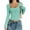 01# Light Blue, variant on Long Sleeve Crop Tops for Women Casual Scoop Neck Low Cut Ribbed Long Sleeve Shirt Slim Tshirts 01# Light Blue S
