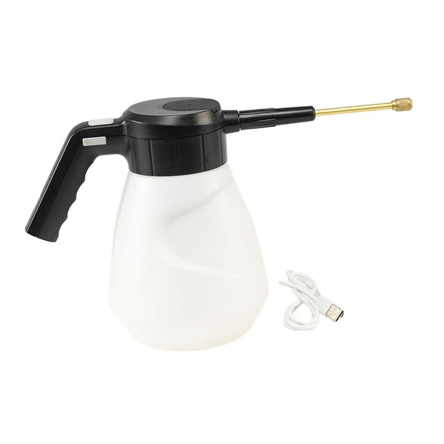 Regadera con pulverizador eléctrico, 2L, fácil de llevar, agarre cómodo, pulverizador de lavado de coche, botella de agua eléctrica para regar flores