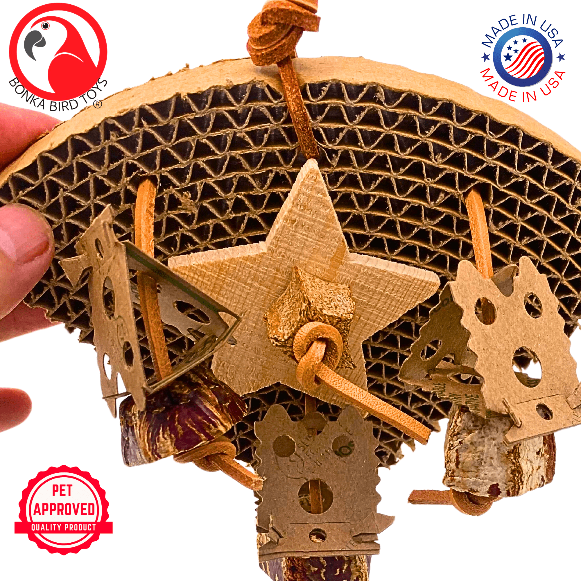 Bonka Bird Toys 1418 Natural Chomp Slice Chew Shred Parrot Cage Toy Conure Pet