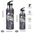 thumbnail image 2 of Yayeee 20oz Insulated Water Bottle Double Wall Stainless Steel with Flip Straw Lid, Black Record, 2 of 7