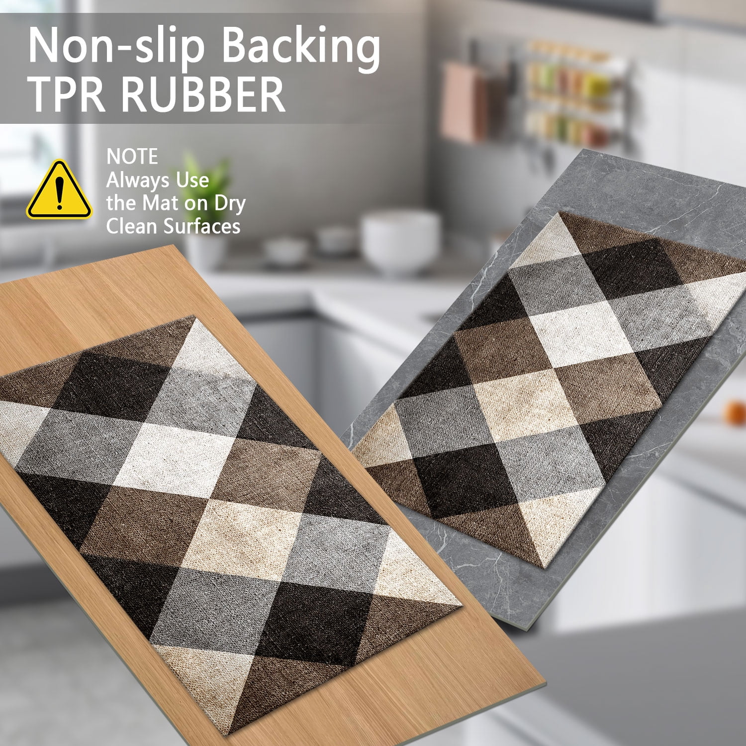 3 Piece Kitchen Rug Set, Non-Slip And Washable, Abstract Pattern Kitchen Hallway Rug, Soft And Comfortable, Suitable For Sinks, Floors, Entrances, Hallways and Bathrooms