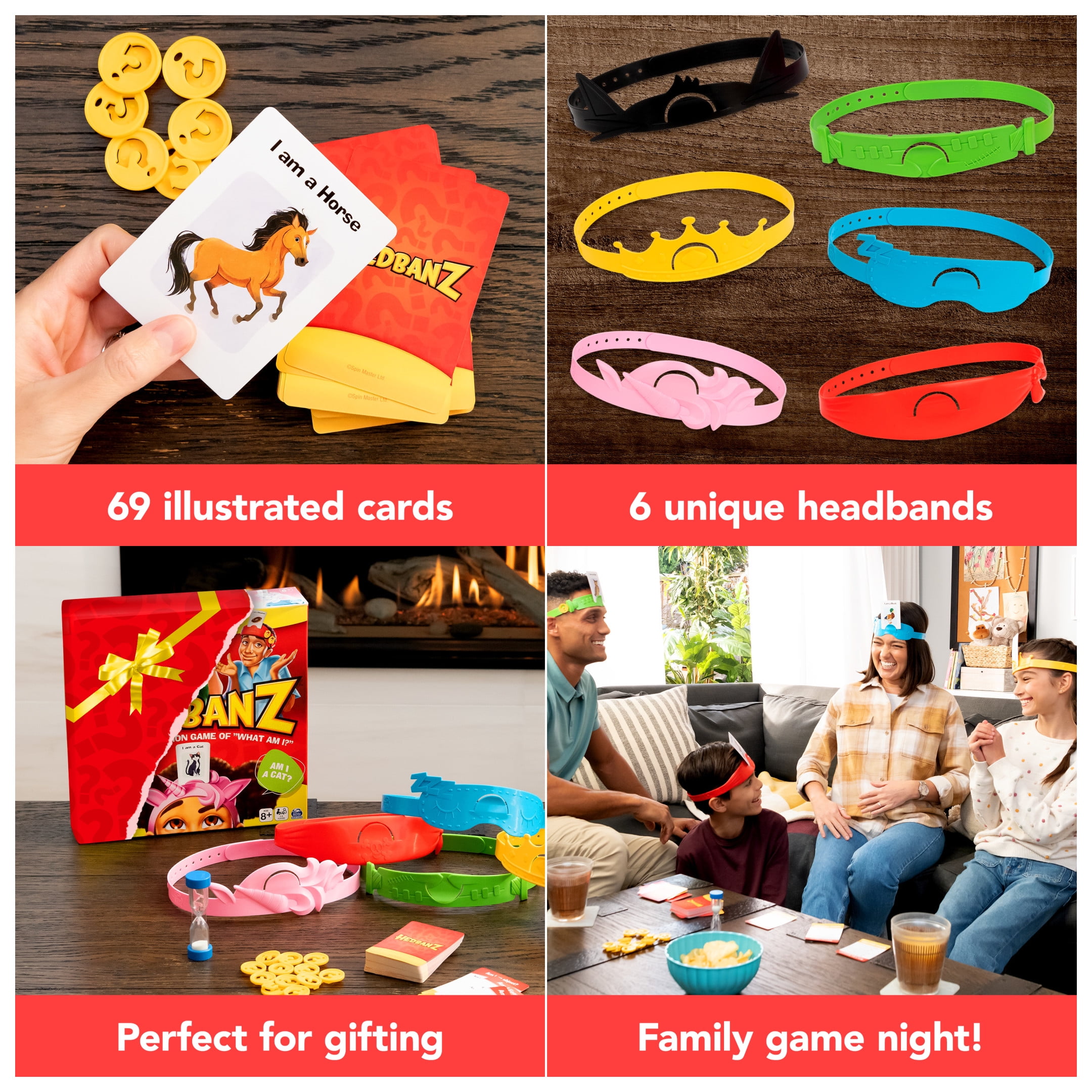 Hedbanz Picture Guessing Game with 25 Bonus Cards, for Kids Ages 6+, Walmart Exclusive