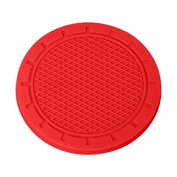 geerera 2 Pcs Universal Auto Non-Slip Cup Holder,Car Cup Coaster, Fashion Solid Color Heat Insulation Mat, Embedded in Ornaments Silicone Coaster, Suitable for Most Car Interior 2.76 inch