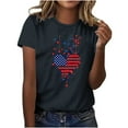 thumbnail image 7 of Summer Clean Womens 4Th Of July Patriotic Shirt American Flag Graphic Short Sleeve Tops Crew Neck Tee Shirts Independence Day T-Shirts Pullover Sweater Blouses Lounge Breathable Blouses 2025, 7 of 7