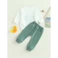thumbnail image 3 of Baby Boy Clothes Toddler Dads Boy Letter Crewneck Sweatshirt Long Sleeve Shirt Top Pants Winter Outfit Set, 3 of 8