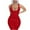 Red, variant on Fesfesfes Summer Dresses for Women Tank Dress Deep V-Neck Sleeveless Ribbed Party Club Long Dress