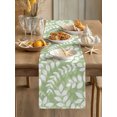 thumbnail image 3 of Olive Green Leaves Table Runner 108 Inches Long,Farmhouse Botanical Branch Vintage Boho Cotton Linen Table Runners Dresser Scarves,Fabric Tabletop Scarf Furniture Cover for Home Dinner Party 13"x108", 3 of 9
