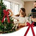 thumbnail image 2 of Christmas Velvet Bows Wreath Bow Christmas Decorations Hanging Xmas Tree Topper Bow for Christmas Garland Home Outdoor Indoor Party Large Gifts (6.3 x 13 Inch), 2 of 7