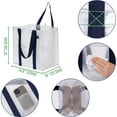 thumbnail image 2 of 4 Pack Reusable Grocery Bags, Heavy-Duty Shopping Bags with Handles, Bags for Shopping Cart with Hard Bottom to Stand Upright, Foldable, Multi-Purpose(Clear, 4 Pack), 2 of 6