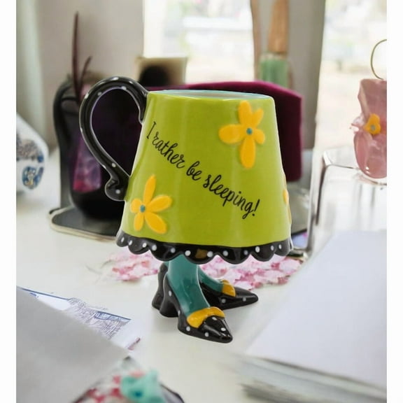 Ceramic Green Skirt Cup, Afternoon Tea Cup, Fancy Coffee Mug, Kitchen Decor, Cafe Decor, Gift for Her