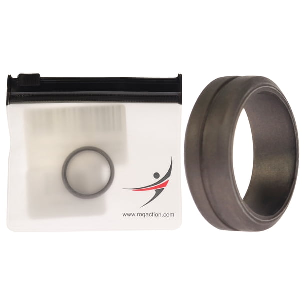 Anillo único de silicona para boda de línea media - Plata de ROQ para hombre - Anillo de 11 mm