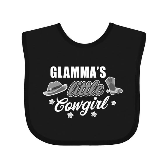 Inktastic Glamma's Little Cowgirl with Cowgirl Hat and Boots Girls Baby Bib