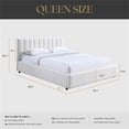 thumbnail image 5 of Pemberly Row Upholstered Platform Queen Bed in White Boucle Fabric, 5 of 8