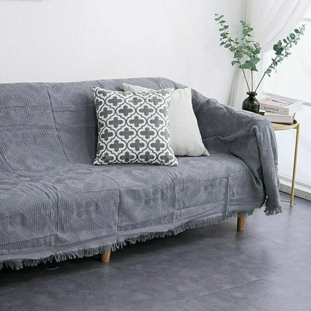 

UMMH Blanket Solid Color Knitting Sofa Covers Blanket Plaid Protect Cover