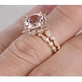thumbnail image 3 of Antique 1.60 carat Round Cut Real Morganite Ring Set with Moissanite Bestselling Design with 18k Gold Plating, 3 of 6