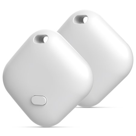 PcEoTllar Bluetooth Tracker, Keys Finder and Item Locator for IOS Find My - 2 Pack - White