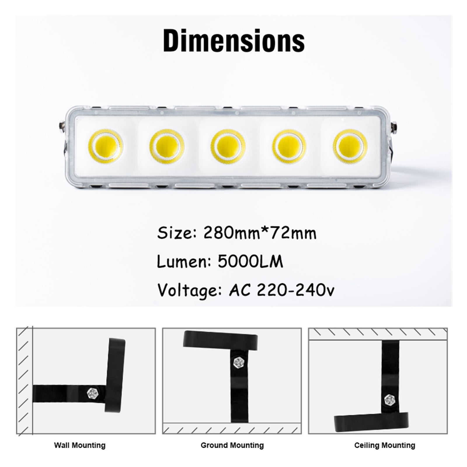 LED Flood Light 50W Outdoor Lamp Waterproof IP65 Spotlight Wall Lamp Doorway Garage Street Lights - Wide Angle Beam