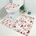 thumbnail image 2 of Red Christmas Gingerbread Man Pattern Bathroom Rugs Sets 3 Piece,Toilet Cover Set,Absorbent Non Slip Bathroom Mats Sets with U-Shaped Contour Rug Toilet Rug Set, 2 of 5